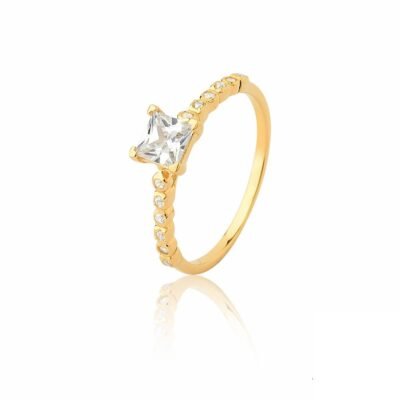 Anel Solitário Serenity – Ouro 18K