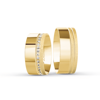 Aliança Square Personalizada Diamantada - 8mm
