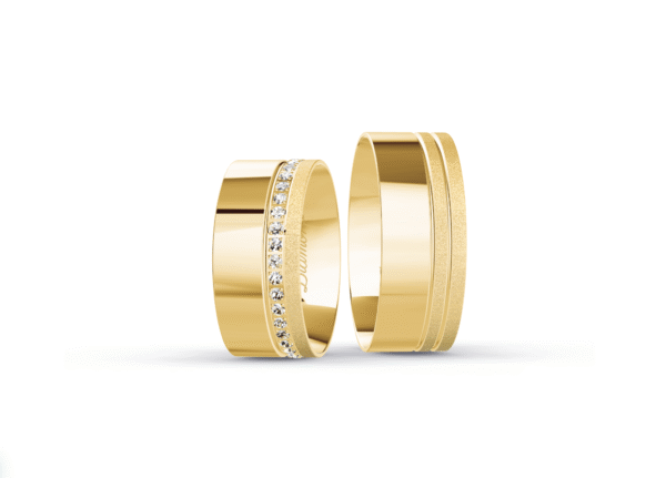 Aliança Square Personalizada Diamantada - 8mm
